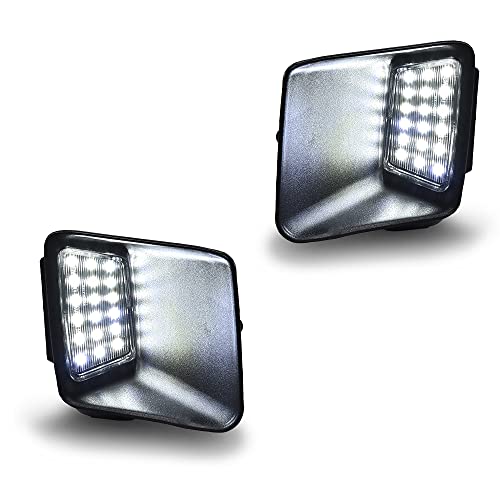 CNNELL License Plate Lights Assembly Compatible with 2004 2005 2006 2007 2008 2009 2010 2011 2012 Chevy Colorado/GMC Canyon LED Rear Bumper license Plate Light Lamps Set Black