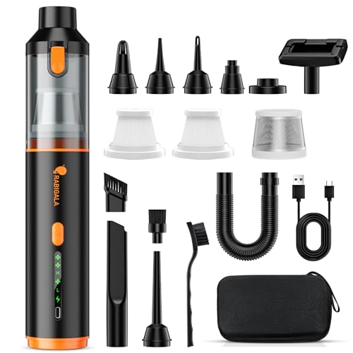 RABIGALA Handstaubsauger Akku 4-in-1, 30000PA Auto Staubsauger Stark mit hoher Leistung, Autostaubsauger Akku Testsieger, 3-Gang 280000 U/min Handstaubsauger Kabellos für Auto, Bürotisch, Tastaturen