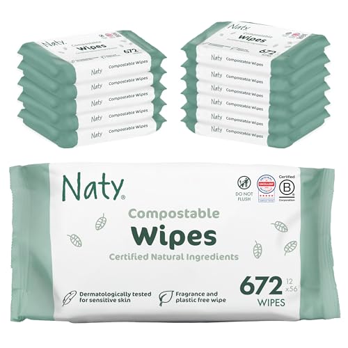 Image of Naty Baby Wipes, 98% Water & Hypoallergenic, 672 Count (12 Packs)