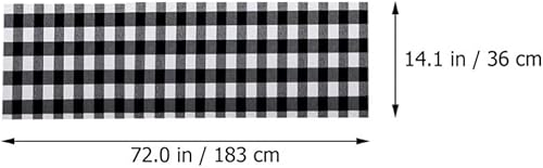 Miniatura 6 de Homoyoyo Camino de mesa a cuadros de búfalo en blanco y negro de algodón a cuadros para fiesta, boda, hogar, decoración de mesa de comedor