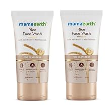 Maama-Earth Rice Face Wash with Rice Water and Niacinamide, Glass Skin Formula, 150 ml, Pack of 2