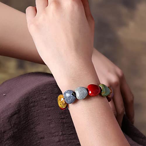 Zittop ZT0697-0 Bracelet Colorful Ceramic Handmade Simple Ethnic Style Variety Of Shapes Elastic Hand Chain thumb #4