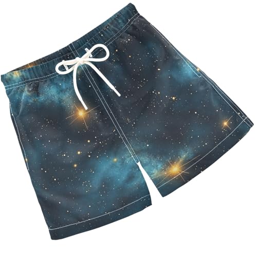 Pigsaly Boys' Swim Board Shorts Outer Space Starry Sky Boy's Swim Trunks Kids Swimwear 5T Multicolor