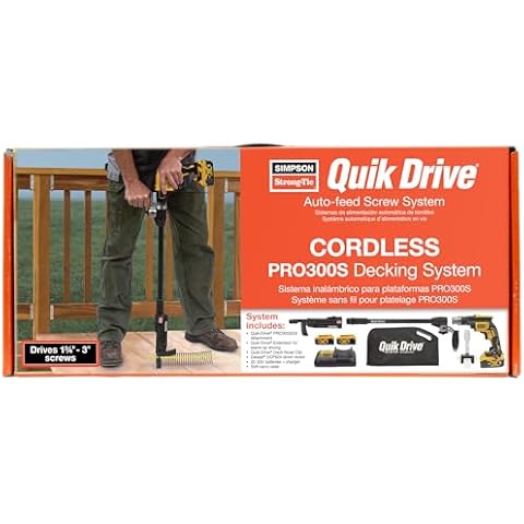 Simpson Strong-Tie PRO300SG2DC2K, Brushless 2000 RPM Motor, 20V, Quik Drive Cordless PRO300SG2 Decking System, Auto-Feed Screw Fastening Tool, Countless Applications Cover