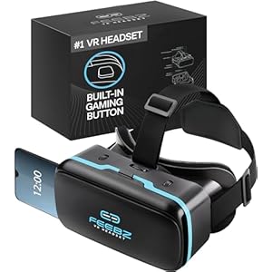 3D VR Headset for iPhone & Android Phones – with Links to 3D VR Videos | Virtual Reality Goggles Set for Beginners | Wearable VR Set for Kids & Adults â Blue