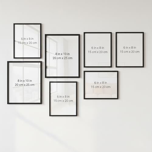 Image of kotart Photo Frame For Wall Decor | Wooden Frames For Wall Decoration | Aesthetic Collage Picture Frames | Rectangular Photo Frame For Home Decor Office | Set of 7