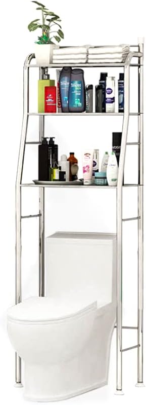 MAGIC SELECT Estantería de Baño sobre Inodoro Acero Inoxidable | Ahorra Espacio con 3 Baldas | Estante Almacenamiento Impermeable | Patas Ajustables en Altura (E5491)