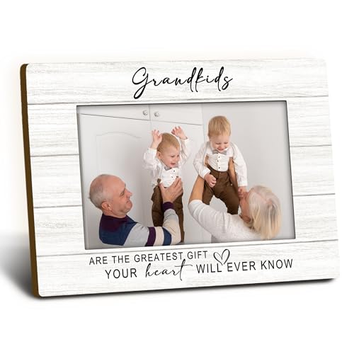 Foyoulame Grandkids Photo Frames 4x6 Grandchildren Wooden Picture Frame Grandma Grandpa Picture Frame Gifts For New Grandparents Christmas Grandparents Decorative Photo Picture Frames for Table Desk Decor