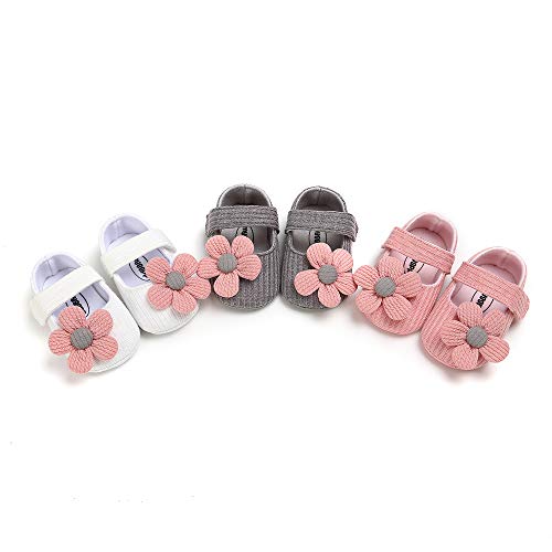 Ohwawadi Infant Baby Girl Shoes, Flowers Baby Mary Jane Flats Princess Dress Shoes Soft Sole Baby Crib Shoes #TOP7