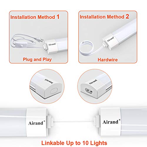 Utility Led Shop Light Fixture 4Ft Plug In Ceiling Lights Led Tube Light For Kitchen Bathroom Garage Basement Office, Long Led Shoplight, Corded Electric With On/Off Switch, Linkable, Ip66 Waterproof #TOP1