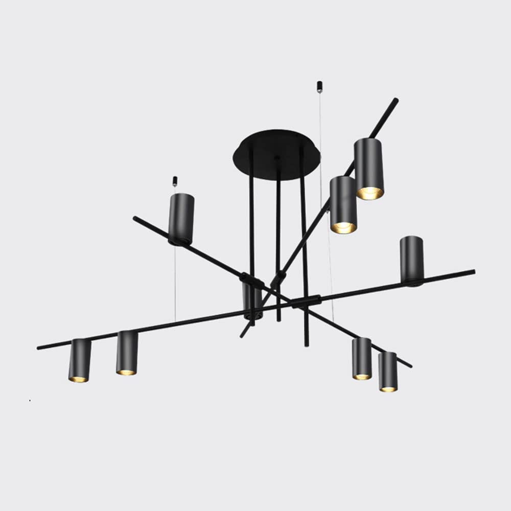 Plafonnier moderne métal noir suspension luminaire 3 lumières salon bureau