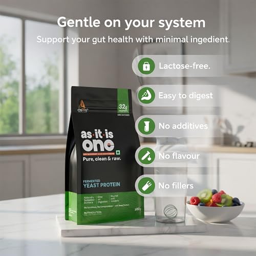 Image of AS-IT-IS One Fermented Yeast Protein - Unflavoured, Unsweetened, 500g, Helps Muscle Protein Synthesis, Higher Absorption, No Bloat or Beany Note, Sustainable Choice for All Ages Adults