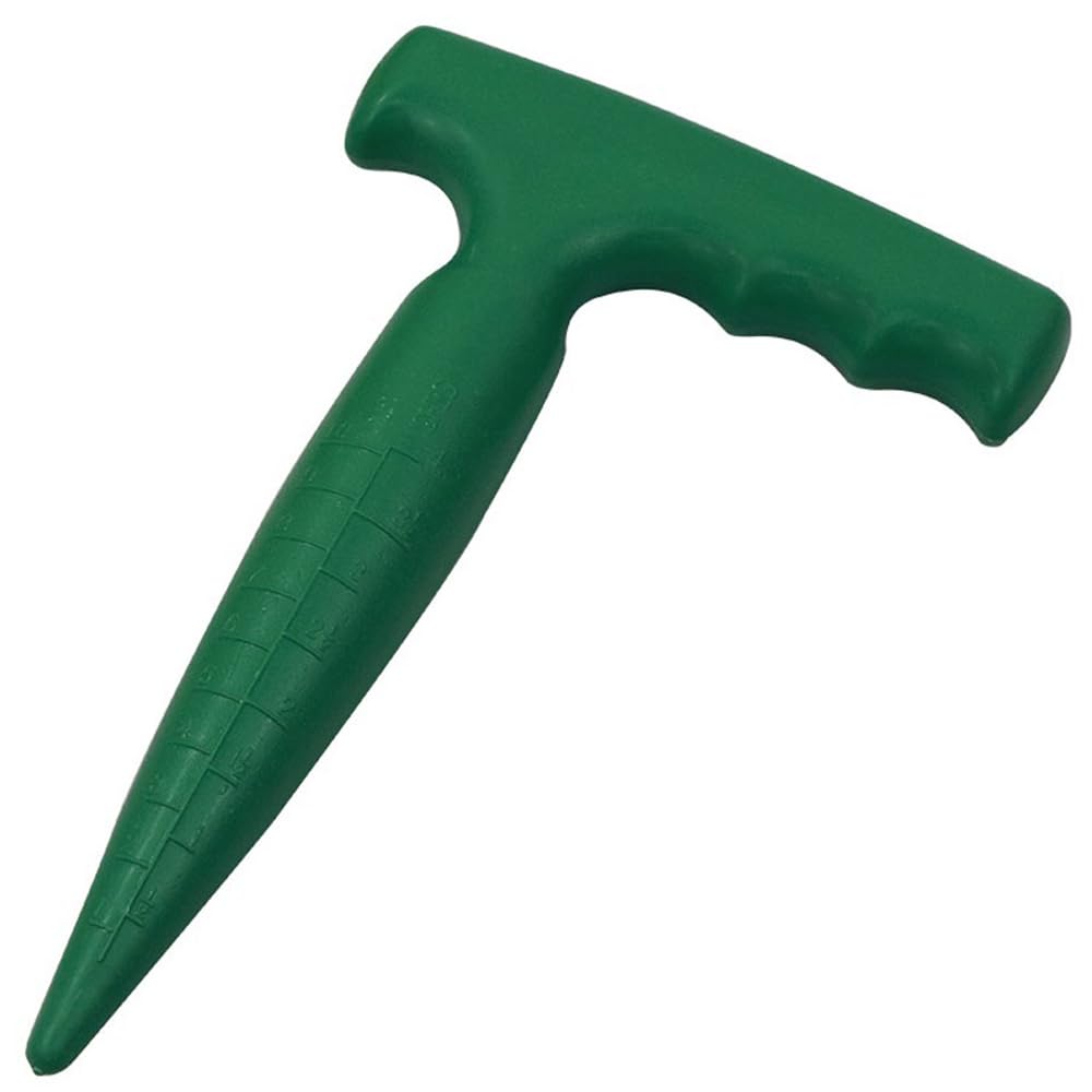 TopHomer Strumento Manuale per Fori da Giardino, 17 x 11 cm Punzonatrice per Terreno Verde con Scala Trasparente per Semina di Bulbi, Trapianto e Piantagione Precisa