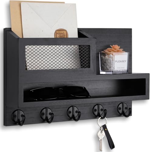 Lucundm Key Holder for Wall, Mail Organizer with Storage Compartment