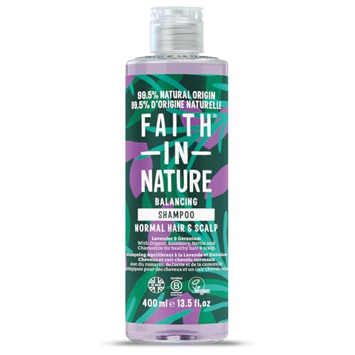 Faith In Nature Natürliches Lavendel-Geranien-Shampoo, Beruhigend, Vegan und Frei von Tierversuchen, Ohne SLS Oder Parabene, Für Alle Haartypen, 400ml