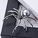 Parts Express Victorian Style Mother of Pearl Body and Micro Pave Spider Brooches Pins Silver Tone Goth Accessories Pins for Backpacks Aesthetic Brooch (black)
