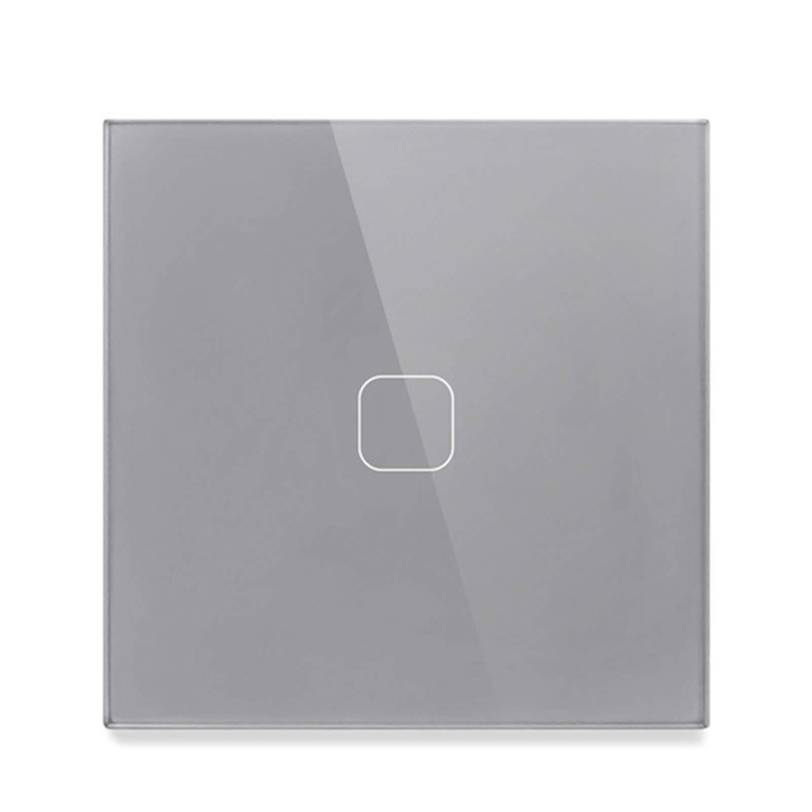 Interrupteur tactile mural gris 1 voie carré luminaire maison verre cristal