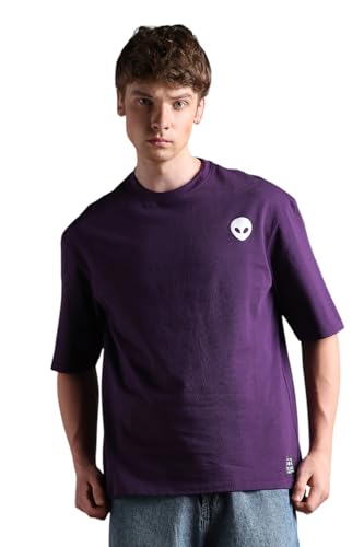Image of Hubberholme Men Cotton Printed Oversized Round Neck Half Sleeves Tshirts