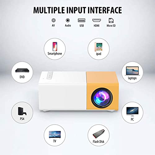 Image of BIGASUO UC 500 Projector, 400LM Portable Mini Home Theater LED Projector with Remote Controller, 3500 lm LED Corded, UC500 Support HDMI, AV, SD, USB Interfaces (BGP15)