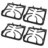 316202405 Stove Burner Grates Set 4-Pack - Gas Range Rack Compatible With Frigidaire & Kenmore Gas Stove - 8.8'x8.8' Heavy Duty Cast Iron Replacement Grates Set - Rustproof & Non-Slip