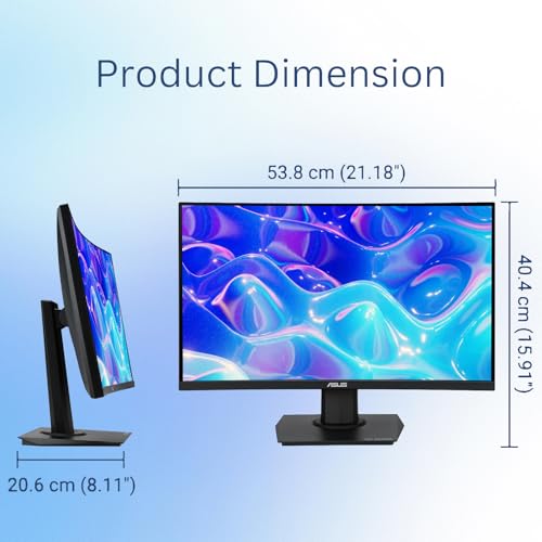 Image of ASUS 24 inch Curved Monitor, FHD 1080p, 180Hz Refresh Rate, VA Panel, 1ms MPRT, DCI-P3 90%, FreeSync, Extreme Low Motion Blur Sync, HDMI & DisplayPort, Eye Care, VESA Mountable for Office and Gaming