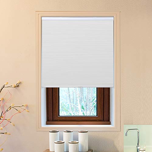 Allesin Cellular Window Shades (Blackout) Cordless Room Darkening Blinds And Shades For Windows, Bedroom, Home (White 29" W X 64" H) #TOP7