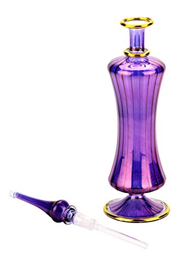 NileCart 9 in. Egyptian Perfume Bottle large size. Violet handmade in Egypt For your perfume, essential oils, Egyptian decoration or party table centerpiece - image 2