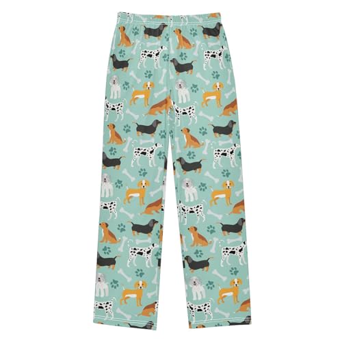 Cute Dogs Bones Paws Boys Pants for Kids Jogger Pants with Pockets S-XL