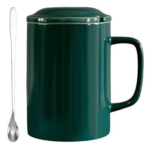 NIUKOMY Taza de Café Jumbo 1000 ml, Taza de Té Extragrande 1L, Mug Muy Grande XXL con Cuchara y Tapa de Cerámica para Oficina y Hogar, Verde Oscuro NIUKOMY Taza de Café Jumbo 1000 ml, Taza de Té Extragrande 1L, Mug Muy Grande XXL con Cuchara y Tapa de Cerámica para Oficina y Hogar, Verde Oscuro