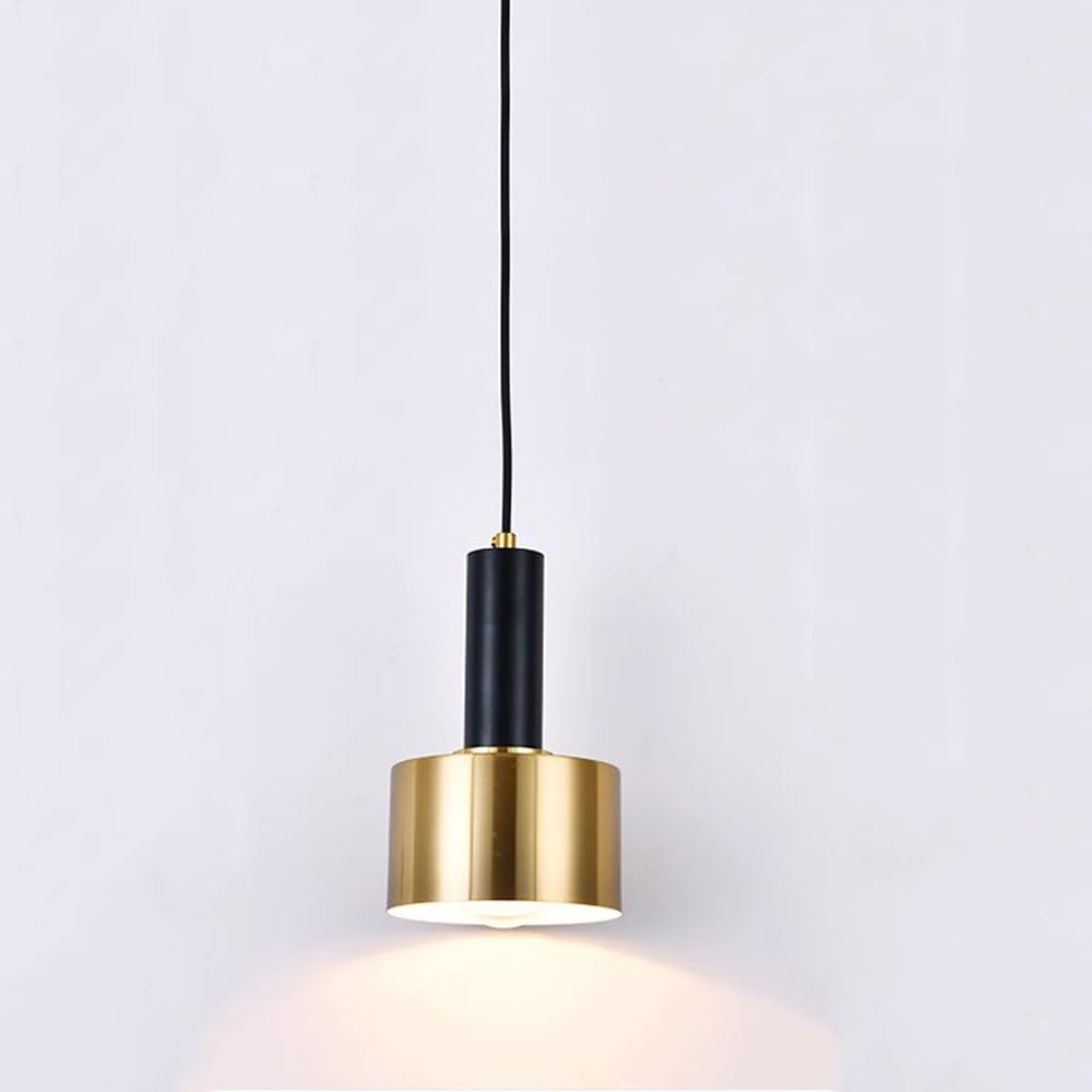 E27 lampe suspendue îlot de cuisine lustre noir et cuivre réglable