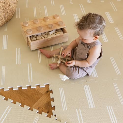 Lillefolk Baby Play Mat for Floor – 4x6ft Old White|