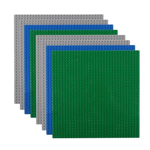Reenwee 8 Packungen Classic Grundplatten, 10x10 Zoll mit 32x32 Stollen, Bauklötze Grundplatte kompatibel mit großen Marken… – Ansicht 1