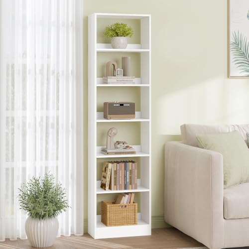 Hzuaneri Librería 6 Niveles, Blanco, 24 x 50 x 183 cm