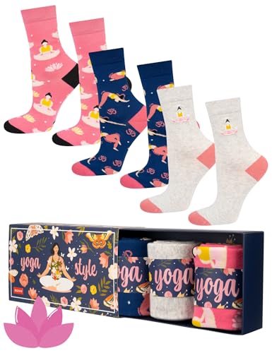 soxo Yoga Calcetines Mujer Divertidos Algodon Socks Regalos Originales Regalo Para Ella 35 40 Yoga 3 Pares