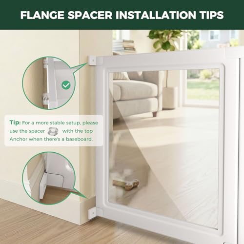 Image of FXW Fence-to-Wall Anchors (Pack of 4) for AuraSpace Playpen - Accessory Only, Safely Expand Your Dog's Play Area, Fits 24 inch H Acrylic Playpen, White