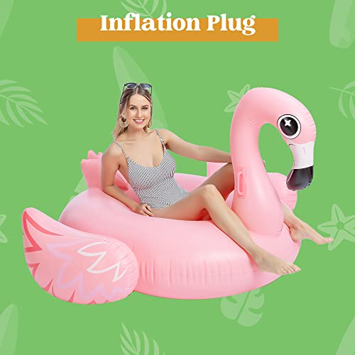 Joyin Giant Inflatable Flamingo Pool Float - Fun Beach Floaties, Swimming Pool Party Lounge Pool Island, Large Blow Up Ride On Summer Pool Raft Decorations Pool Toys For Adults & Kids #TOP6