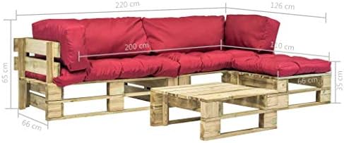 Festnight Palet Koltuk Seti 4 Parca Palet Yastigi Palet Minderi 220 X 126 X 65 Cm Kirmizi Palet Minderi Koltuk Minderi Minder Dis Mekan Ic Mekan Amazon Com Tr Bahce