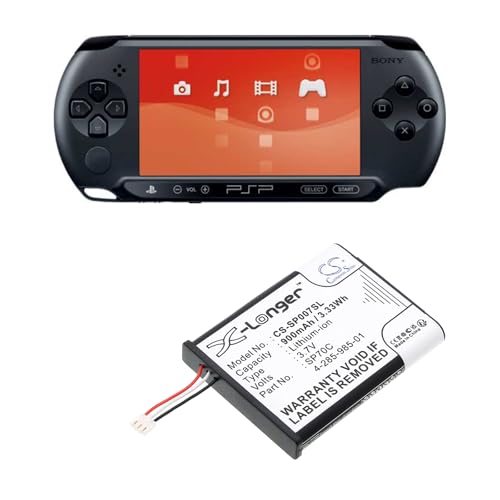900mAh Ersatzakku kompatibel mit Sony PSP E1000, PSP E1002, PSP E1004, PSP E1008, Pulse Wireless Headset 7.1, 4-285-985-01, SP70C