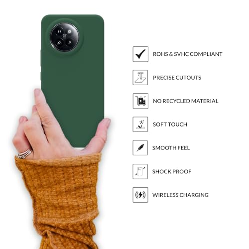Image of SPRIG Compatible with Mi 14 Civi Premium SilkTone Back Cover Drop Tested Shock Proof Mobile Case for Men, Women, Boys and Girls with Camera Protection (Green)