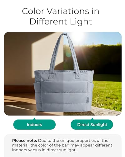 Image of BAGSMART Tote Bag for Women, Lightweight Puffy Tote Bag with Compartments Shoulder Bag Handbag for Travel, Work, Gym | Lightweight