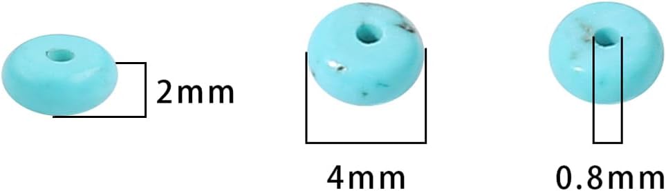 Natural Blue Turquoise Disk Stone Beads 4x2mm 160pcs Rondelle Loose Semi Gemstone Beads for Jewelry Making Design - Image 5