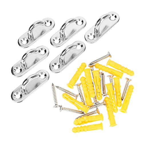 Alipis Ceiling Grid Clips Oval Open Hooks Stainless Steel Ceiling Hooks 6 Pack Hanging Hardware