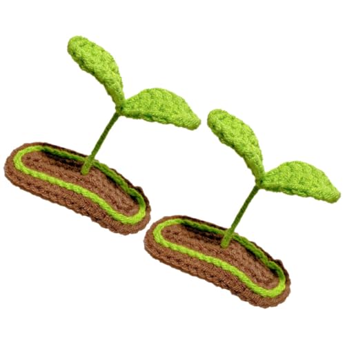Gatuida Pinzas Cabello Brotes de Soja Tejidos 2 Unidades Color Verde Hierba Pequeño Accesorio Divertido y Versátil para Adolescentes y Uso Diario