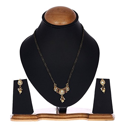 AD Mangalsutra Pendant Set with Chain & Earrings