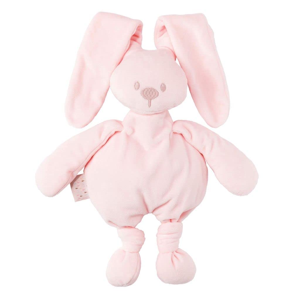 NattouLapidou Rabbit Plush Toy, Cuddly Companion, Helps Develops Motor Skills, Machine Washable, Polyester, PETA-Approved Vegan, 30 cm, Light Pink