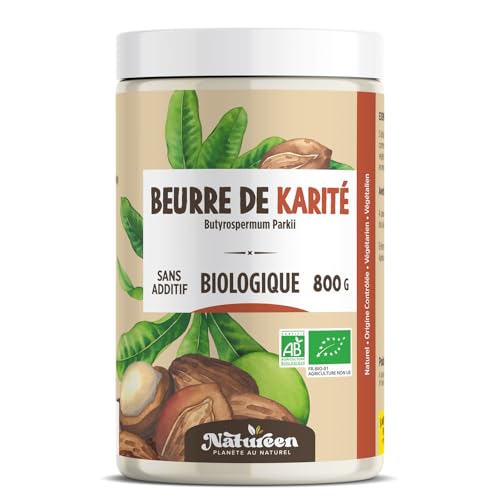 Beurre de Karité Bio AB 800 g - Qualité Alimentaire - 100%...