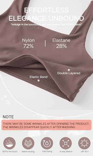 Image of ODODOS Square Neck Sports Bra for Women Wirefree Non Padded Yoga Tank Workout Crop Tops