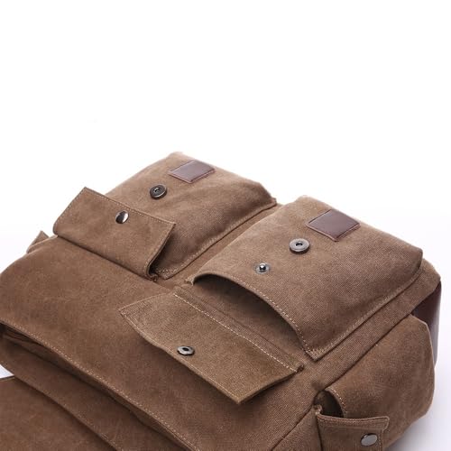 Bolso mensajero de cuero y lona para laptop hasta 17.3 pulg miniatura 4