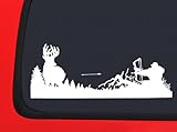 Archery Bow Hunter with Arrow in Air Whitetail - White Hunting window decal sticker