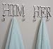 Him and Her Towel Hooks for Bathrooms | Wall Mounted Towel Rack | Bathroom Organizer | Decorative Wall Hooks | Bathroom Towels | Robe Hook | Clothing Hanger | Coat Rack | Home Decor | Wedding Gift